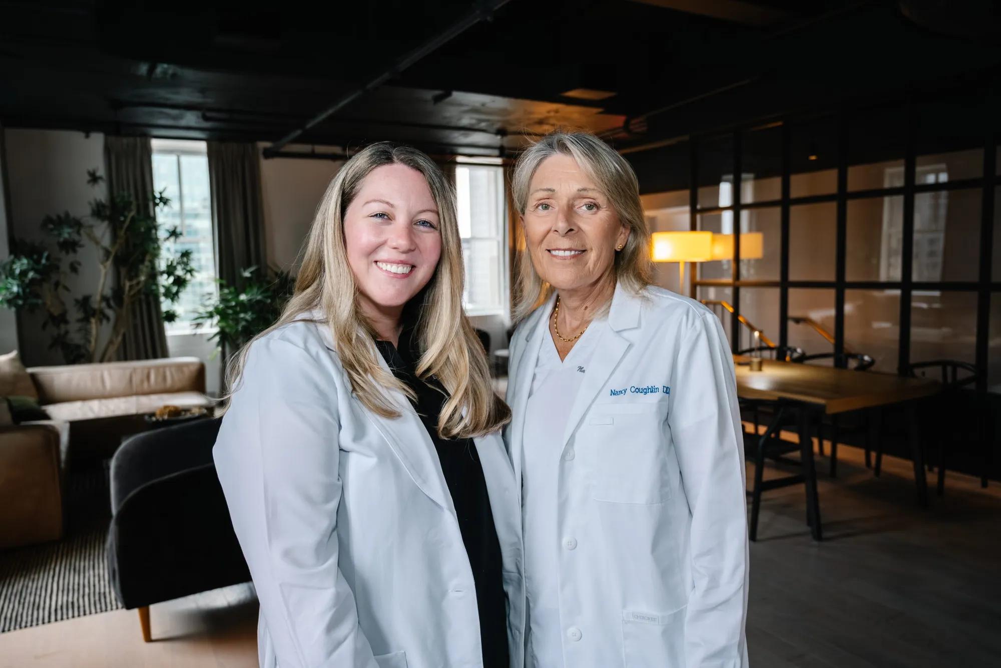Dr. Petra and Dr. Coughlin in the Rock Dental lounge